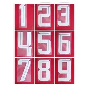 DTF / Sablon Setrika Nomor Punggung Jersey Font Motif Timnas Warna Putih untuk Pemain