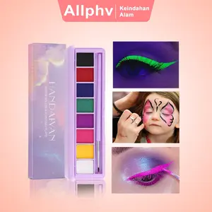 HANDAIYAN Face Body Piant Water Soluble Oil Tattoo Painting Art Eyeliner Halloween Party Makeup Beauty Palette UV 8 Colors