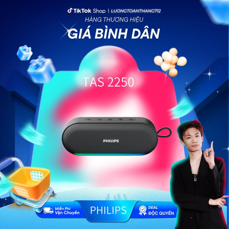 [PHILIPS X LƯƠNG TOÀN THẮNG] Philips TAS2250 Loa Bluetooth Âm Thanh Cao Cấp, Bluetooth 5.4, Pin Trâu, Nhỏ Gọn
