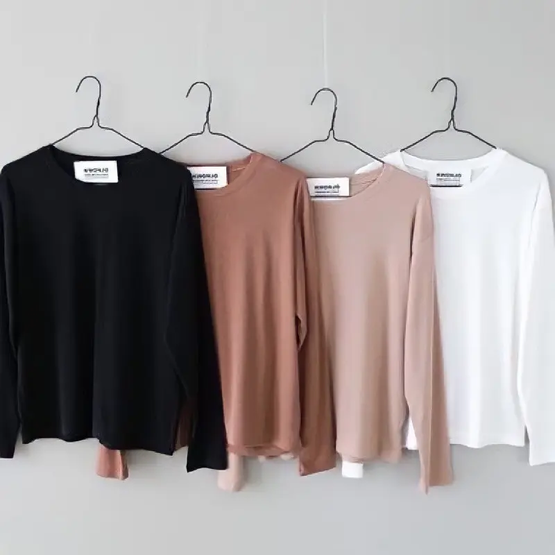 KAOS POLOS WANITA LENGAN PANJANG / Kaos cewek lengan panjang / atasan cewek lengan panjang / kaos (Ayna) 0