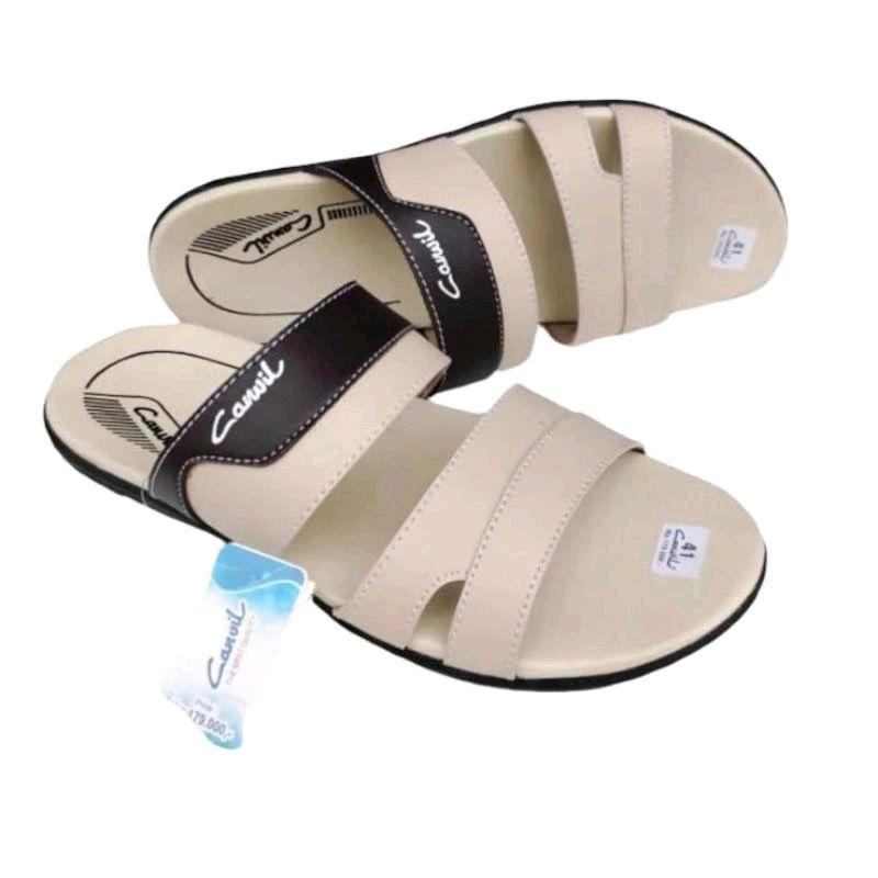 Sandal Pria Slop Pria Kulit Original 100% Sendal Casual Kekinian Laki Laki Terbaru 3