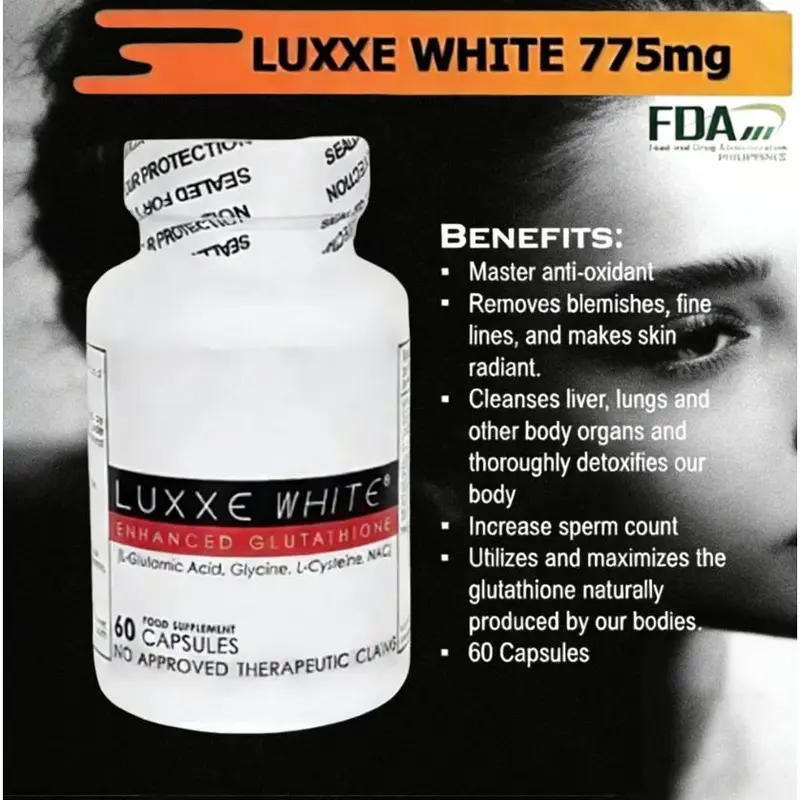 LUXXE WHITE Glutathione Capsules 60pcs - Skin Whitening Anti-Aging Treatment for Acne & Blemishes - Enhances Skin Tone & Promotes Youthful Skin - TikTok Shop Philippines LUXXE WHITE Glutathione Capsules 60pcs - Skin Whitening Anti-Aging Treatment for Acne & Blemishes - Enhances Skin Tone & Promotes Youthful Skin - TikTok Shop Philippines