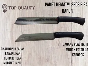 TERMURAH 2PCS PISAU DAPUR /Pisau Baja/Pisau Daging/Kitchen Knife/Pisau Buah Dan Sayur   Kitchenware Plastik