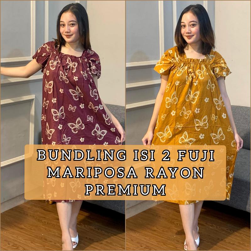 TERBARU BUNDLING ISI 2 DASTER FUJI MARIPOSA KARET WANITA RAYON PREMIUM 0