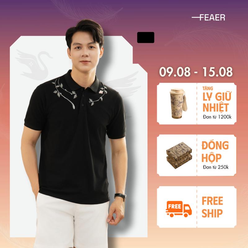 [BST SUMMER ROAM] Áo polo nam Noble tay ngắn, cổ bẻ, vải Cotton cao cấp thấm hút tốt, co giãn, họa tiết thêu vai sang trọng - FEAER