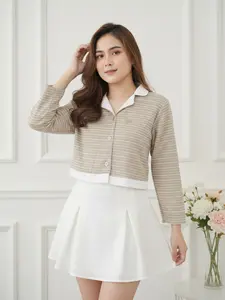 SEVARA - Angel Crop Top 1033 Atasan / Outer lengan panjang wanita bahan Knit Premium Korean Look Knitwear