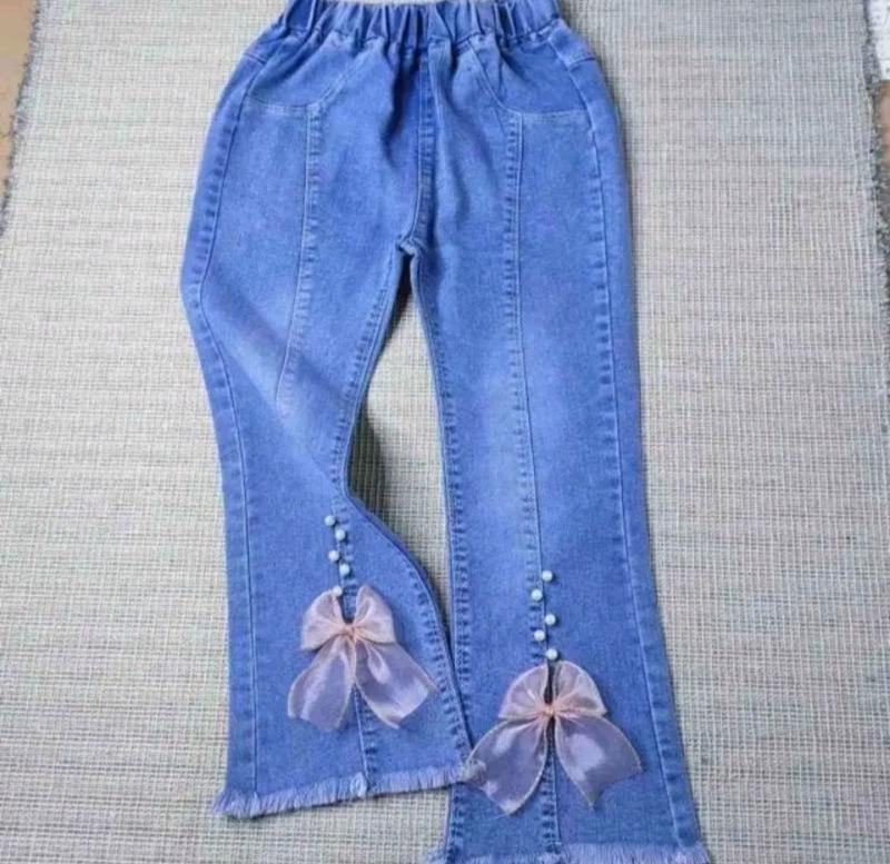 Product Introduction of CELANA  MOTIF PITA MUTIARA USIA 1 - 10 TAHUN BAWANHAN PANJANG ANAK PEREMPUAN TERBARU Fashion Jeans Cantik Denim 24