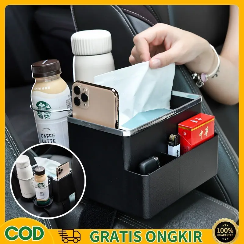 【COD】Kotak Tisu Mobil/ Tempat Tisu Mobil Meningkatkan / Car Seat Organizer Besar / Storage Box Mobil