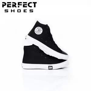 PERFECT Sepatu Sneaker Kanvas Premium Basic High Flash 70s Pria Dan Wanita Sepatu Sekolah Anak Dan Dewasa Cewek Cowok Kasual Karet Hitam Kerja Shoes Rubber