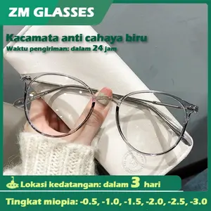 Kacamata Minus Kacamata Fashion -0.25 -0.50 -0.75 -1.0 -1.25 -1.5 -1.75 -2.0 -2.25 -2.5 -2.75 -3.0 -3.25 -3.5 -3.75 -4.00 -4.25 -4.50 -4.75 -5.00 -5.50 -6.00 Kacamata Korea Anti Radiasi Wanita Kacamata Eyewear 067