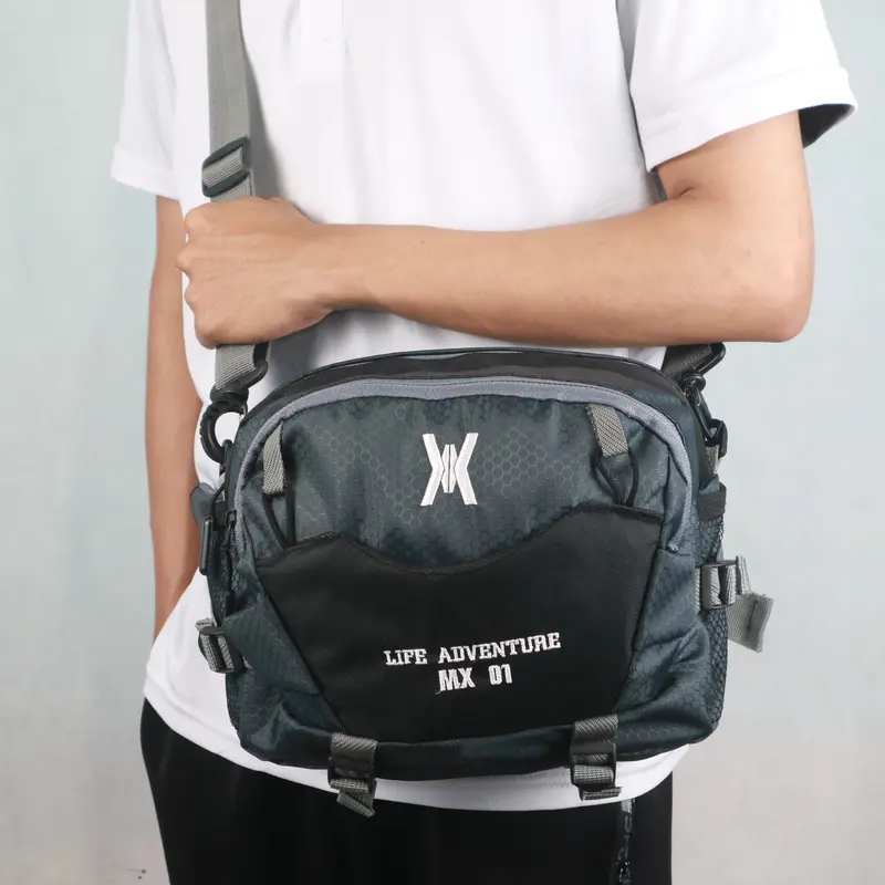 Tas Slempang & Bahu Slingbag Wetsbag3in1 tas wetsbag tas pingang Pria Waistbag Pinggang Slingbag Cowok Hitam 1