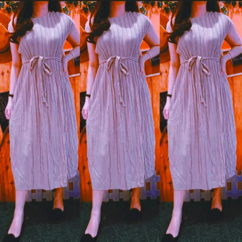 DRESS DASTER GAUN MLM PILSKET WANITA MIDI PENDEK LENGAN PENDEK BUSUI RESLETING DEPAN TALI SAMPING ELGEAN NYAMAN SANATAI 7