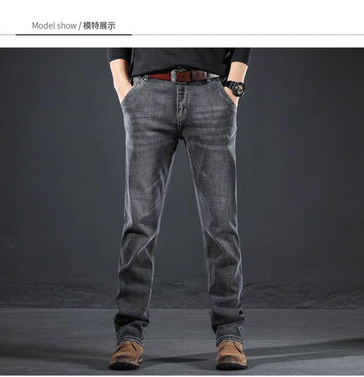 Product Introduction of Men Clothing New Pattern Recreational Vintage Nostalgia Smoky Grey Jeans Straight Cylinder Loose Street Trousers Autumn Female 7