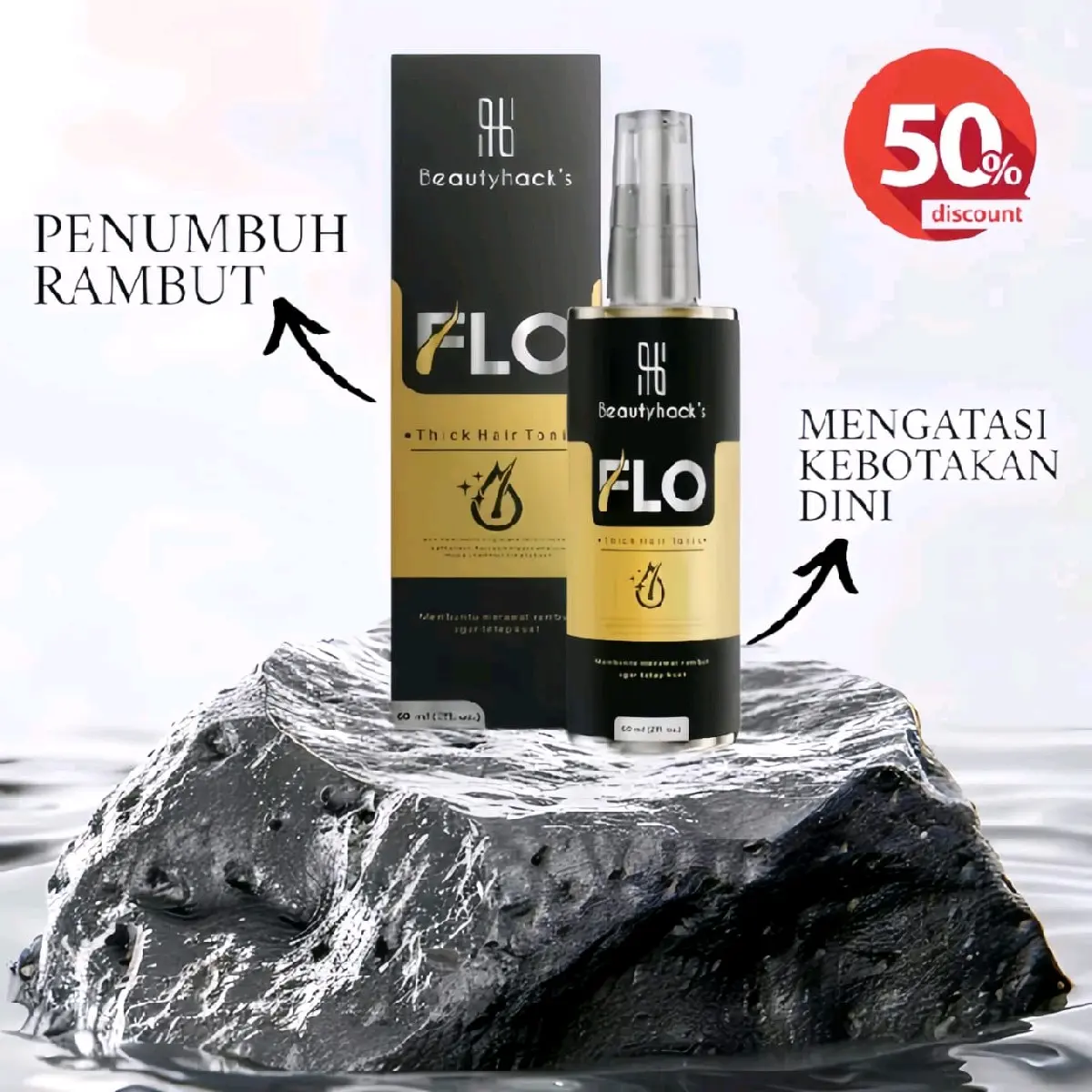 FLASH SALE!! Flo Hair Tonic Menumbuhkan Rambut Kebotakan Dini Dan Perawatan Vitamin Rambut Kering Haircare