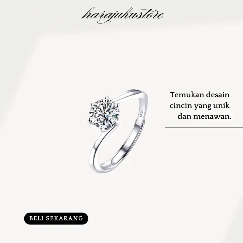 HARAJUKU cincin wanita moissanite KOREANSTYLE adjustable HIGH PREMIUM/ANTI KARAT (BISA COD) 2
