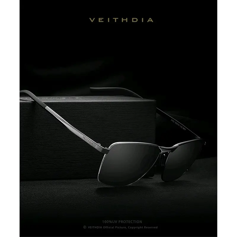 Kacamata Vintage UV Polarized VEITHDIA untuk Pria dan Wanita - Sunglasses, Lensa, Aksesoris, Eyewear 3