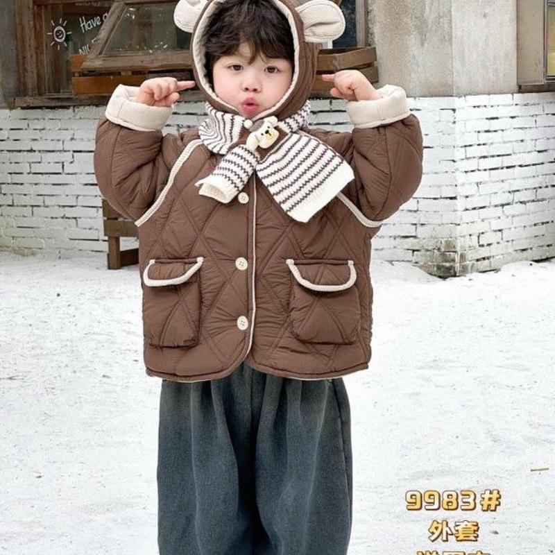 Hàng QCCC-Tặng khăn Áo PHAO TRÁM lót LÔNG THỎ cao cấp tặng kèm khăn cho bé trai đi học đi chơi ấm áp size 11-24kg