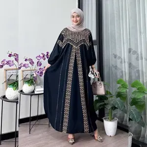 Kaftan Bulan by Daster Qu Kaftan Rayon Jumbo Simple Elegan Motif Batik Sultan Busui Gamis Kaftan