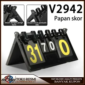 EBUY Papan skor/Papan Skor 4 digit angka untuk Futsal/Papan Score 4 Digit Portable/Papan skor kompetisi /Score Board 38CM Untuk Futsal Volly Badminton Sepak Bola Basket Bulu Tangkis Untuk Permainan / Kompetisi Sekolah