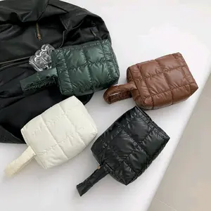 Tas Kosmetik Puffy Pouch Viena Terbaru untuk Wanita / Makeup Bag / Tas Kosmetik / Dompet Kecil Kekinian / Hand Bag puffy Pouch Makeup Parasut Terbaru Tempat pensil Kuliah