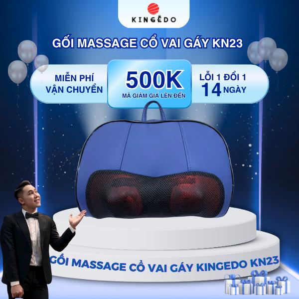 [ ĐỘC QUYỀN VINHBANHBO ] Gối Massage Cổ Vai Gáy KingEdo KN23 - Máy Mát Xa Toàn Thân Nhiệt Hồng Ngoại - Chuyên Sâu Cho Cổ, Vai, Gáy, Lưng, Đùi, Chân- Sử Dụng Tại Nhà, Văn Phòng, Trên Ô Tô - Quà Tặng Cho Bạn Bè, Người Thân
