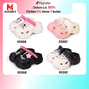 [MACKER'S] T01 Sandal Baim Wanita Terbaru sandal kodok lucu sepatu wedges karet dual color sandal kodok wanita Sendal Cewek