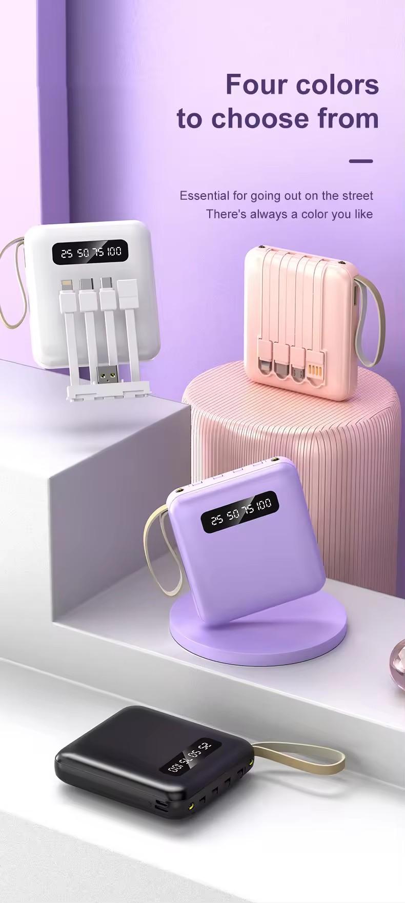 Product Introduction of 【COD】Hot Sale 20000mAh Mini Power Bank with 4 USB Ports Fast Charging and LED Display, Portable for iOS/Android Phone Charging - Power Bank Charger Pink (Free Shipping) 42