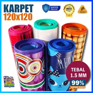 FM -TIKAR MOTIF 120X120CM KARTUN SPONS KARPET ALAS TAHAN AIR TIKER BESAR WATERPROOF PERLAK BAYI