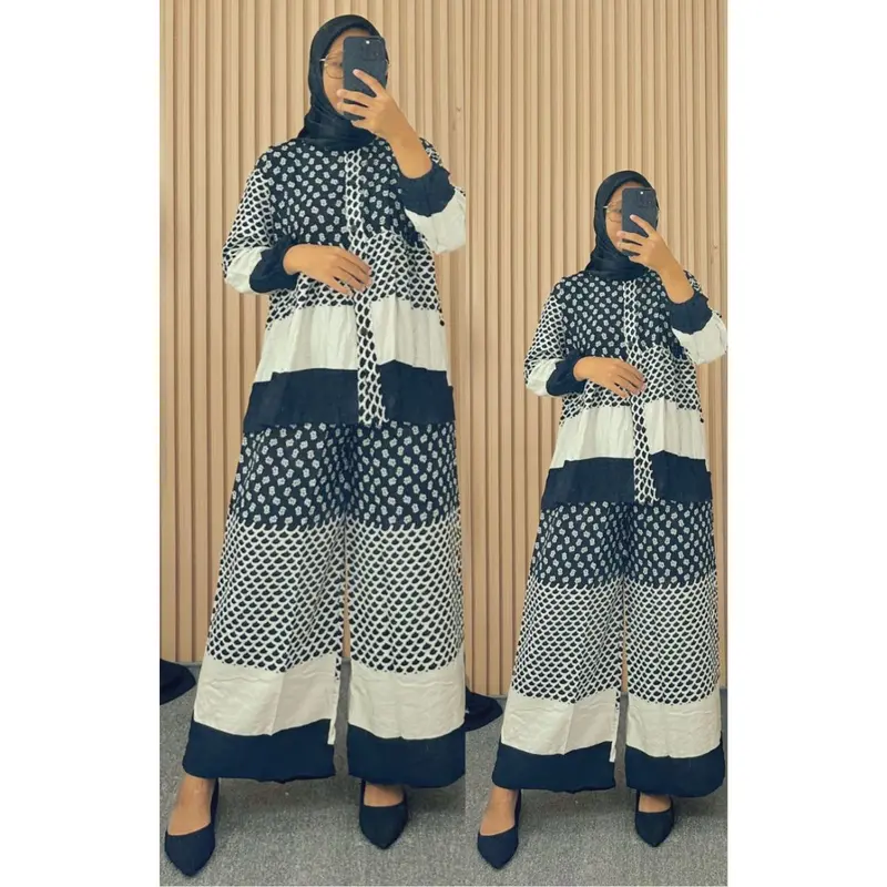 Setelan Wanita Cantika Motif Bunga Ld 110Cm Setelan Bahan Rayon Premium | Setelan Celana Kulot | Setelan Wanita Sablon Motif | Setcel Kemeja | Set Busui 7