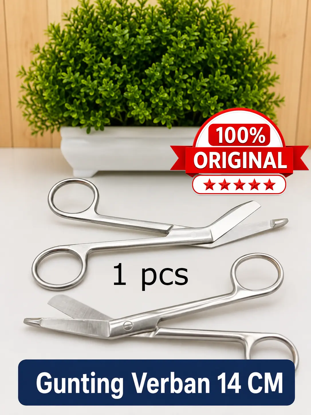 Gunting Verban Perban Kasa 14cm Stainless Steel / Gunting Plester Alat P3K Medis