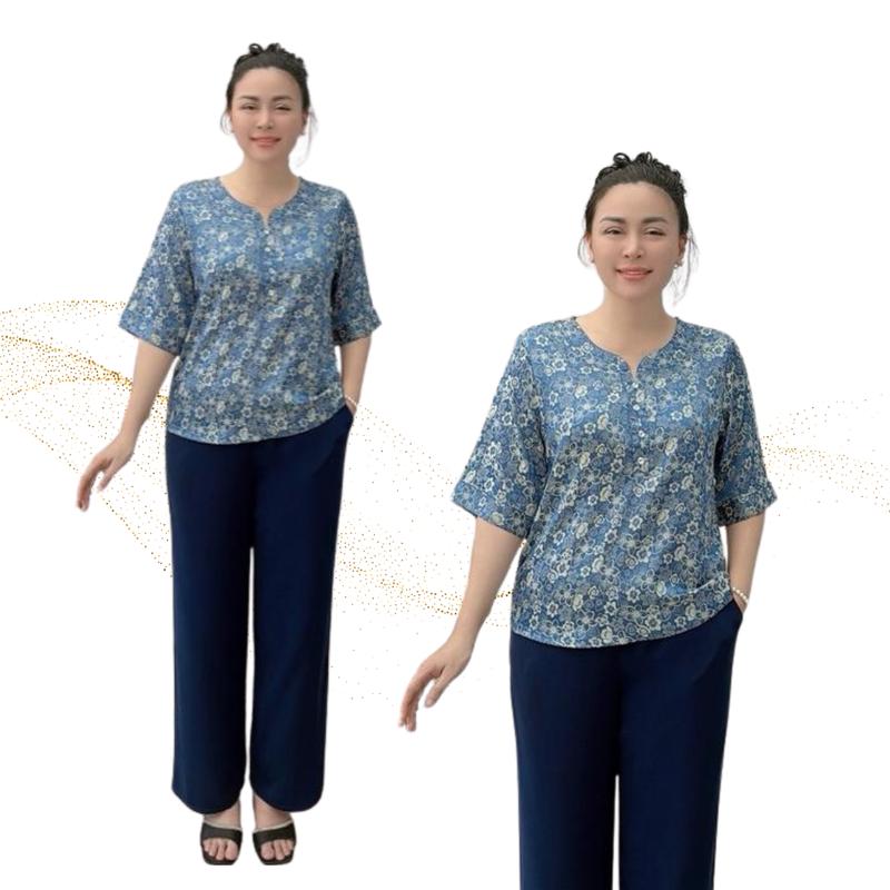  Y19 Bộ trung niên cao cấp chất lụa gấm mềm thoáng mát phom dễ mặc chuẩn dáng nhiều size M L XL 2XL sang trọng thoải mái 