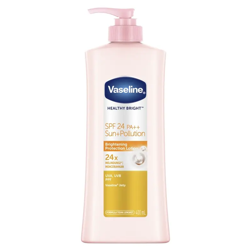 [Free 2 Gluta SPF 50 PA+++ 20ml] Vaseline Healthy Bright SPF 24 400ml isi 2 1