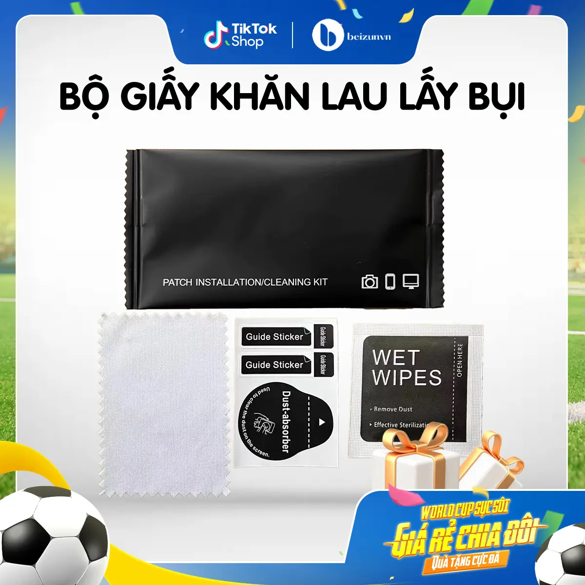 [QUÀ] Bộ Giấy Khăn Lau - Lấy Bụi Dùng Vệ Sinh Màn Hình, Dán Cường Lực Điện Thoại, Lau Kính Camera