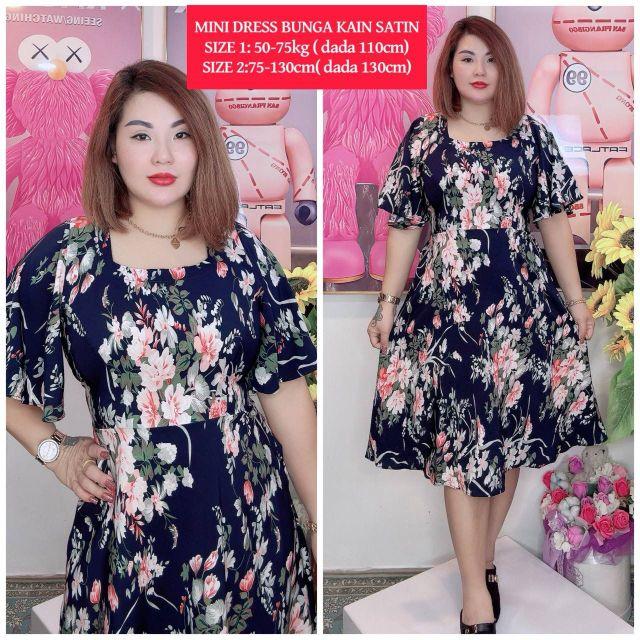 Product Introduction of H&A DRESS 2 SIZES FLORAL CORAK Lengan Lebar Casual Soft  Silk Mango 6