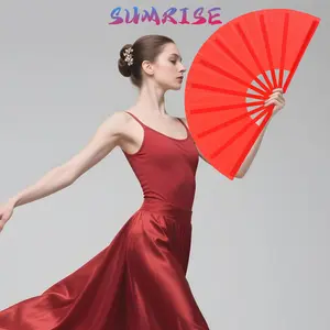 Kipas Plastik Lipat Jumbo 30cm Untuk Pertunjukan Tari Wushu & Tai Chi Kipas Tari Tradisional