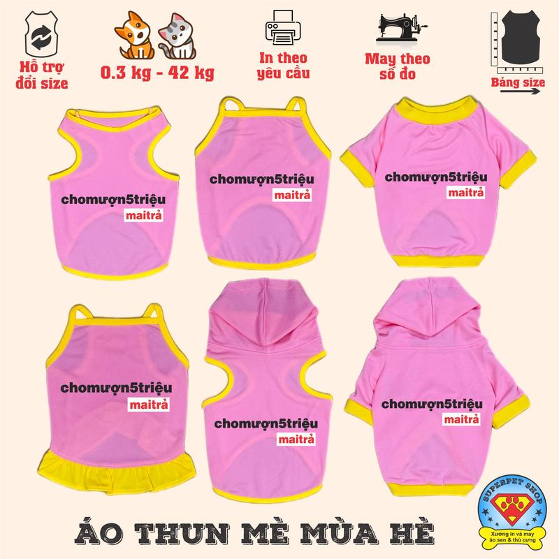 Áo mùa hè chó mèo - CHO MƯỢN 5 TRIỆU - ĐEN - Superpet Shop