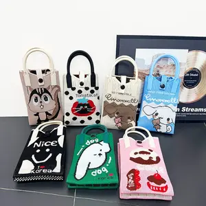 TAS DOMPET HP AMPLOP WANITA RAJUT KNIT POUCH PREMIUM Bahan Rajutan Berkualitas Tinggi Ukuran 18cm x 12cm Warna Random Tampil Stylish & Unik