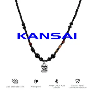 KANSAI-Kalung pria, kalung liontin titanium, anti karat dan antialergi, modis dan trendi; kalung wanita
