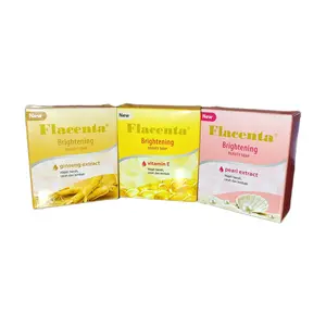 Flacenta Brightening Beauty Soap 80gr Vitamin C Ginseng - Sabun Mencerahkan Wajah Pencerah Muka Facial Cleanser