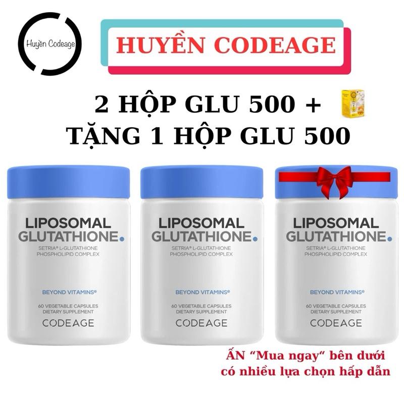    GLU 500 Giá Tốt    1 Hộp Liposomal Glutathione 500mg Codeage  60 viên   tặng VITAMIN C hoặc OMEGA 3 CODEAGE  Hỗ trợ sức khoẻ - Huyền Codeage 
