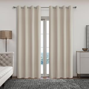 CASA RUYI 137*230CM Cortina De Algodón Simulado Color Sólido Textura Natural Opacidad Y Transpirabilidad Universal Para Sala Y Dormitorio