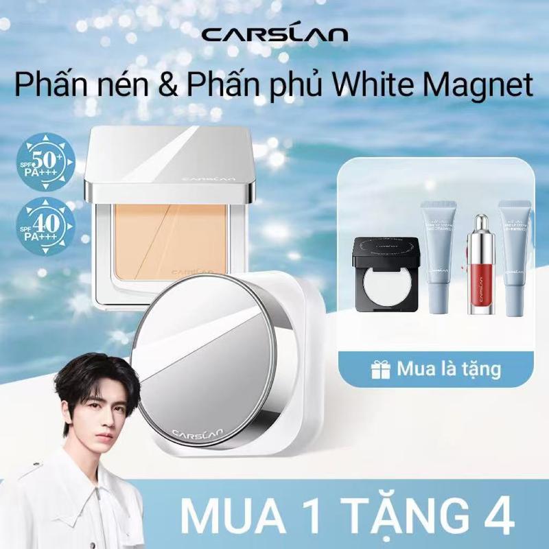   CFV  Phấn phủ chống nắng White Magnet Carslan SPF 40+ PA+++ 9g Đều màu mịn da ngay Nắng nóng bám nền lâu+ Gifts Son dưỡng mini*1+Kem nâng tông mini 5g*2+Phấn nén mini*1 