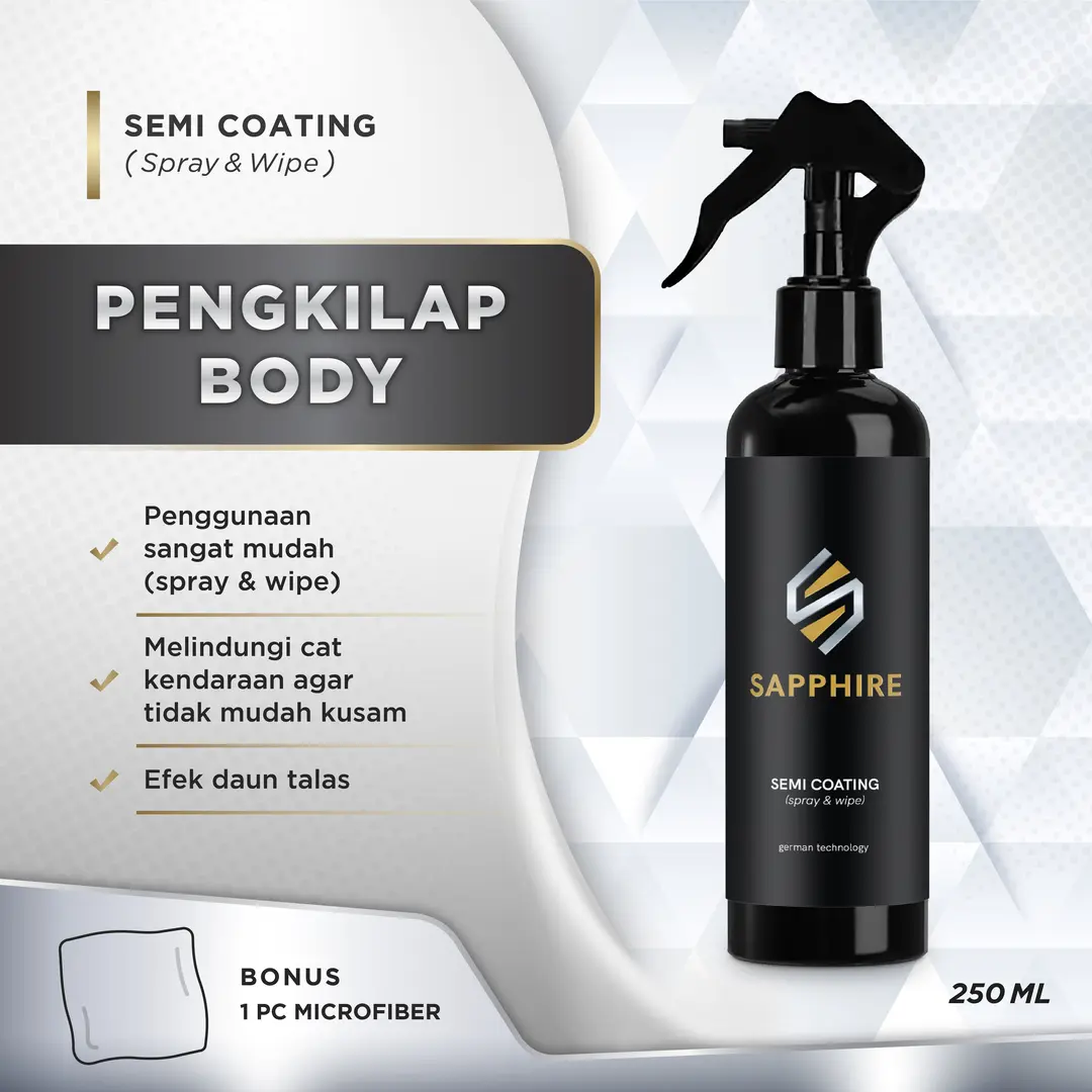 Semi Coating by Sapphire | German Technology Quick Spray Ceramic Paint Protection Sealant Wax