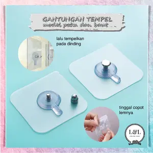 Tempelan Gantungan Dinding Baut dan Paku Gantungan Hook Tempel Dinding Bingkai Foto Kunci Rak Magic Hook Perekat Tempel Tanpa Bor