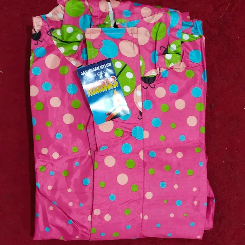 JAS HUJAN NYLON  MONAS, GAMIS MOTIF N34 RAINA, TEBAL, HALUS AWET 4