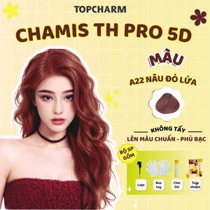 Kem Nhuộm Tóc Nâu Đỏ Bừng Sáng A22 Thời Trang Chamis TH Pro Kem Nhuộm Tóc 5D Màu Không Cần Tẩy Dưỡng Tóc Nữ Chuẩn Salon Găng Tay Oxy