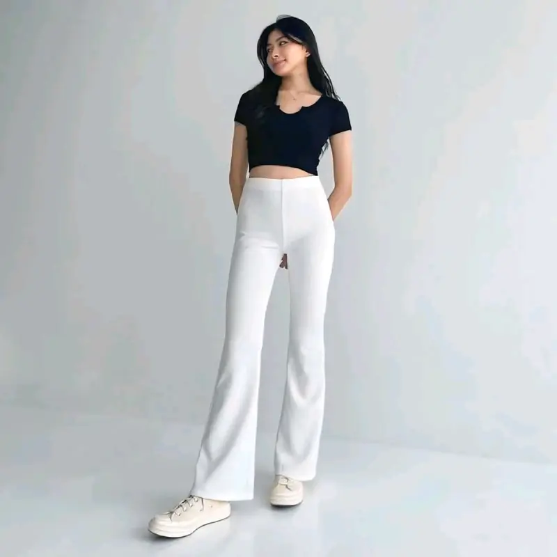 Flare pants - Celana cutbray scuba premium , celana cutbray scuba terbaru , celana highwaist kekinian Casual 4