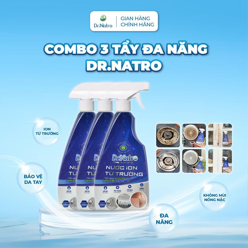 Combo 3 Chai Siêu Tẩy Đa Năng Dr.Natro Làm Sạch Mọi Bề Mặt, Loại Bỏ Mùi Hôi, Khử Khuẩn 500ml