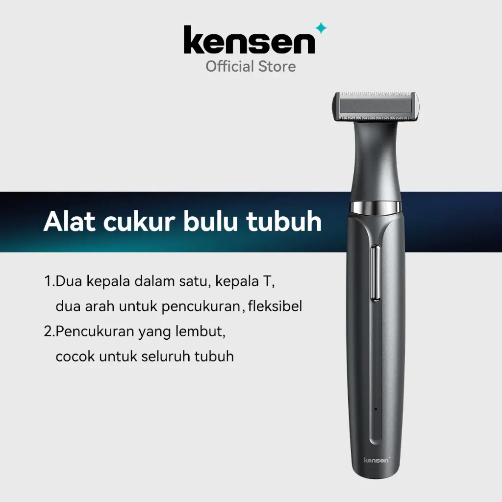 Kensen - Portable Hair Trimmer-2 in 1 kepala pemotong berbentuk T dua arah