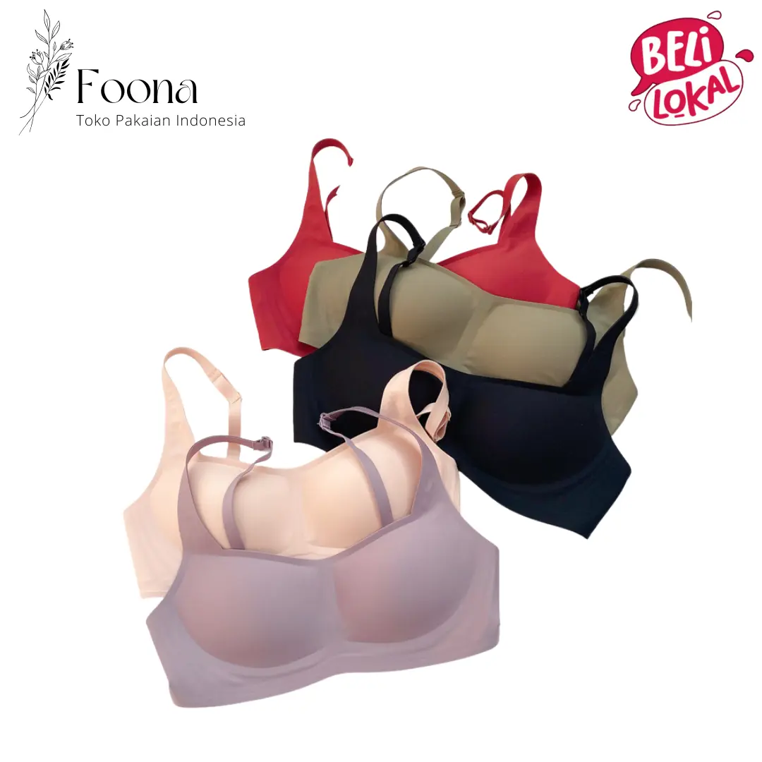 Foona BR709 BH Bra Seamless Bralette Kait Belakang Tanpa Kawat Push Up Pakaian Dalam Wanita